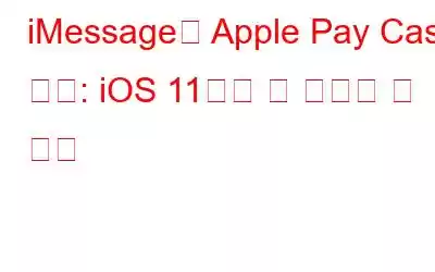 iMessage에 Apple Pay Cash 지원: iOS 11에서 돈 보내기 및 받기