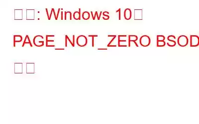 수정: Windows 10의 PAGE_NOT_ZERO BSOD 오류