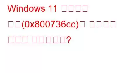 Windows 11 업데이트 오류(0x800736cc)를 수정하는 방법은 무엇입니까?