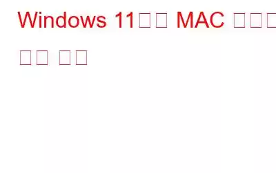 Windows 11에서 MAC 주소를 찾는 방법