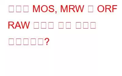 중복된 MOS, MRW 및 ORF RAW 사진을 찾는 방법은 무엇입니까?