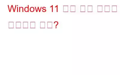 Windows 11 검은 화면 문제를 해결하는 방법?