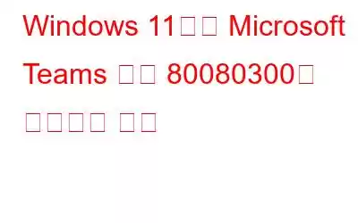 Windows 11에서 Microsoft Teams 오류 80080300을 수정하는 방법