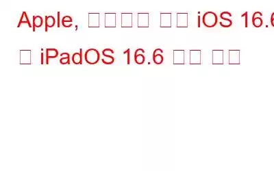 Apple, 개발자를 위한 iOS 16.6 및 iPadOS 16.6 베타 출시