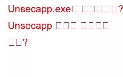 Unsecapp.exe는 안전합니까? Unsecapp 오류를 제거하는 방법?