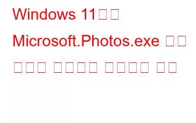 Windows 11에서 Microsoft.Photos.exe 높은 메모리 사용량을 수정하는 방법