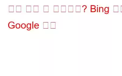 어느 것이 더 낫습니까? Bing 또는 Google 검색
